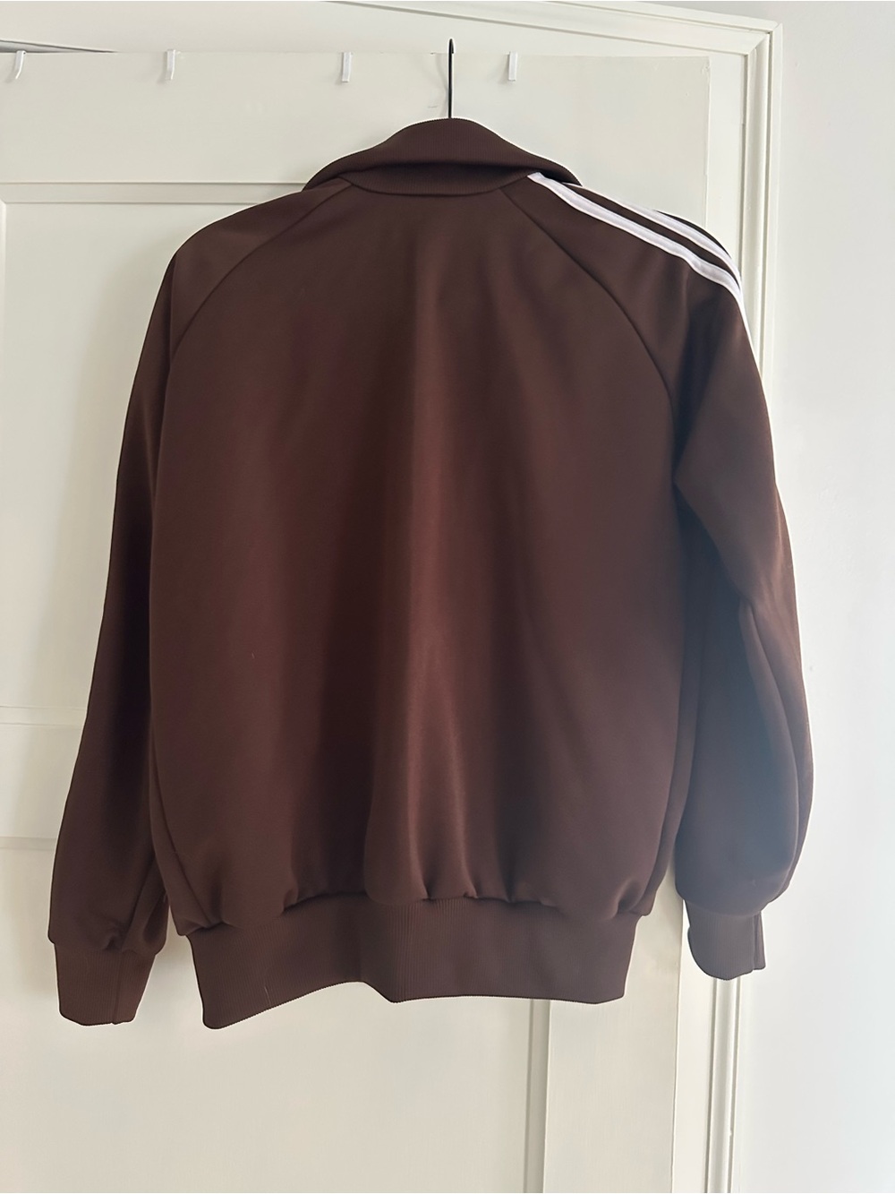 adidas Brown Track Jacket with White Three-Stripes - Picture 2 of 2